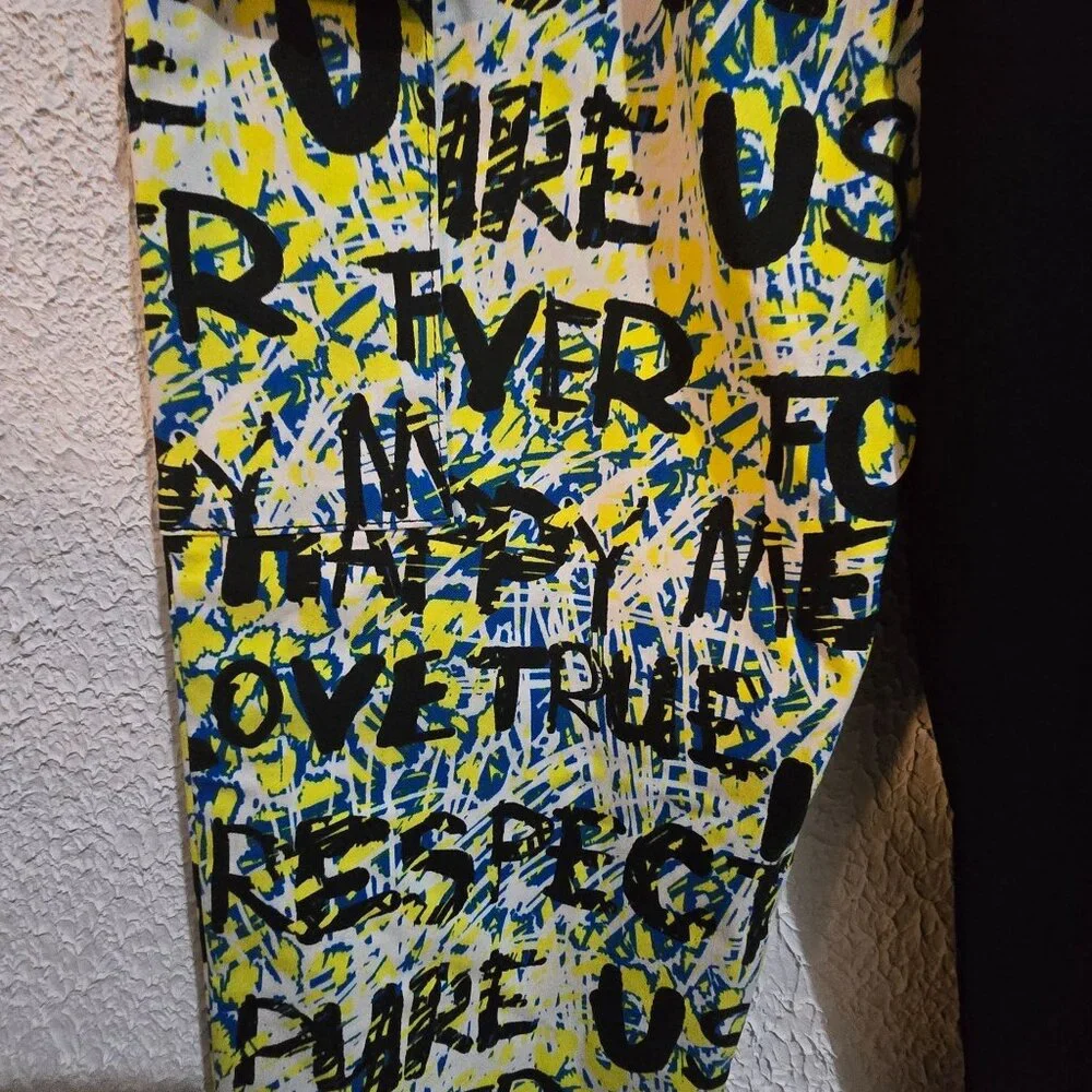 Vintage hip hop Half-Black & Abstract Print Joggers  Size S  Like An Angel  Rayo